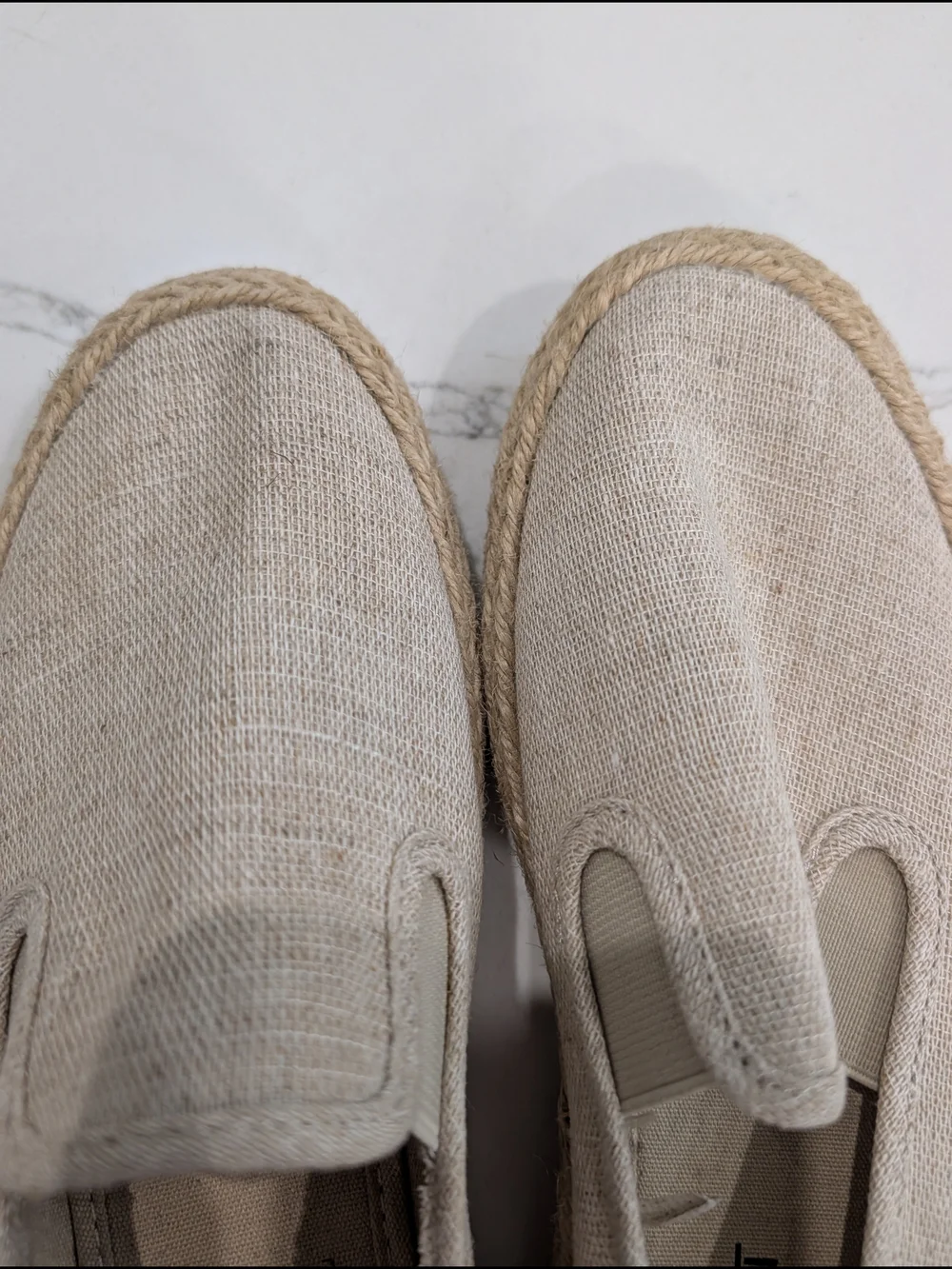 ESPRIT Womens 7M Beige Linen Espadrille Slip On Shoes Jute Flats Coastal